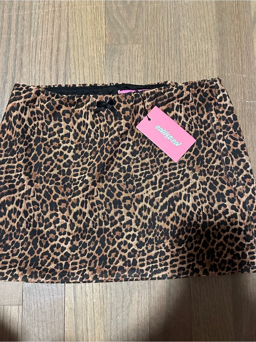 Edikted Leopard Print Mini Skirt in Brown